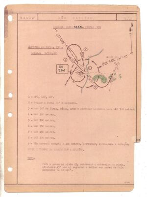 Carta Aeronautica De Aproximação e Pouso – Aeroporto de São Gabriel - RS - Anos 50 - Varig