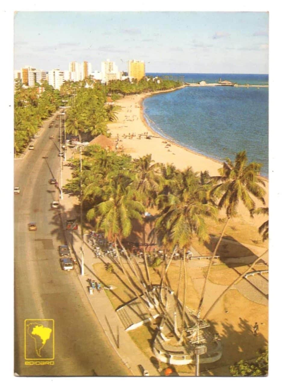 | Casa do Colecionador Cartão Postal - 7 Coqueiros Praia Ponta Verde - Maceio - AL - Anos 80