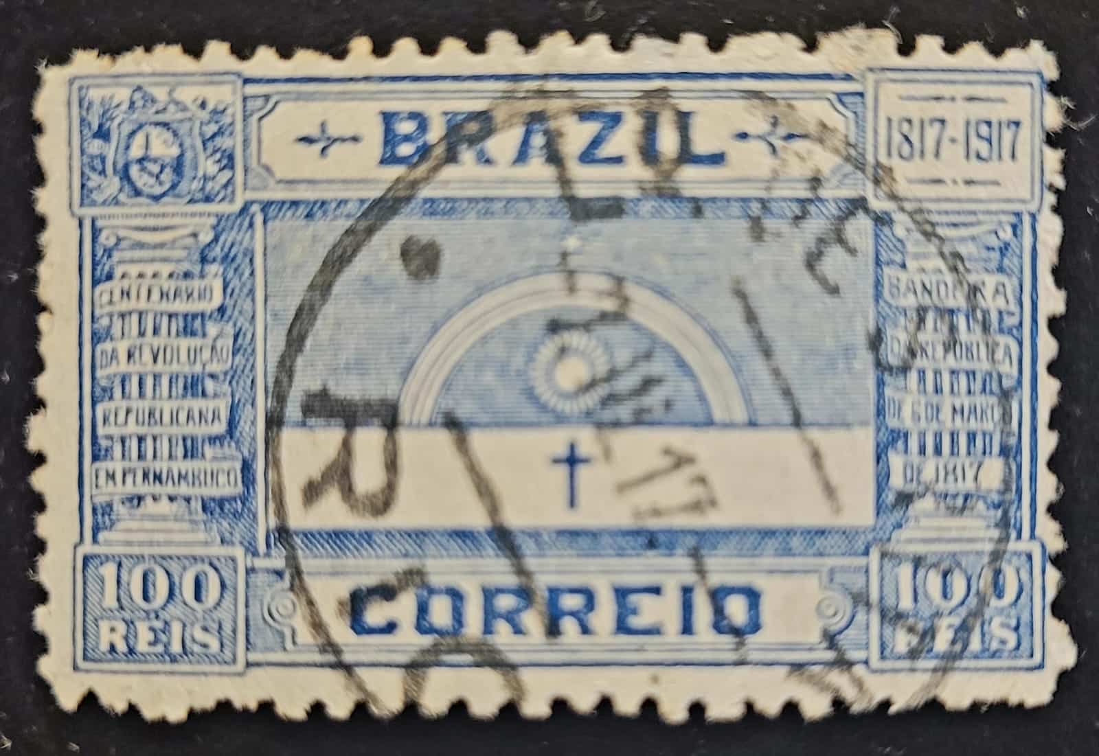 | Casa do Colecionador Comemorativos - RHM C0012 (Usado) 100 Réis - Centenário da Revolução de Pernambuco - 06/03/1917 (Selos da República)