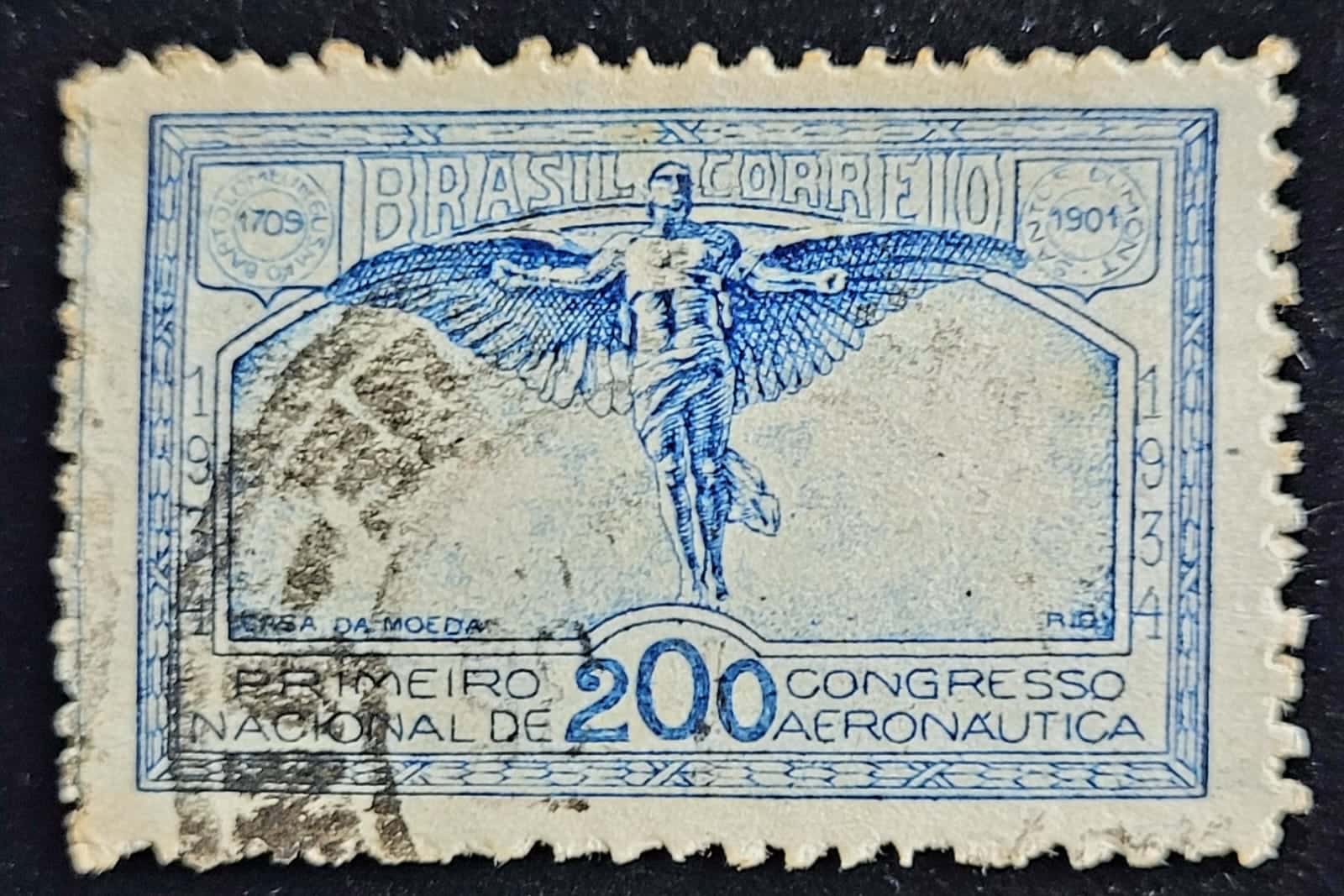 | Casa do Colecionador Comemorativos - RHM C0065 (Usado) 200 Réis - Congresso Nacional de Areonáutica São Paulo/SP - 15/04/1934 (Selos do Brasil)