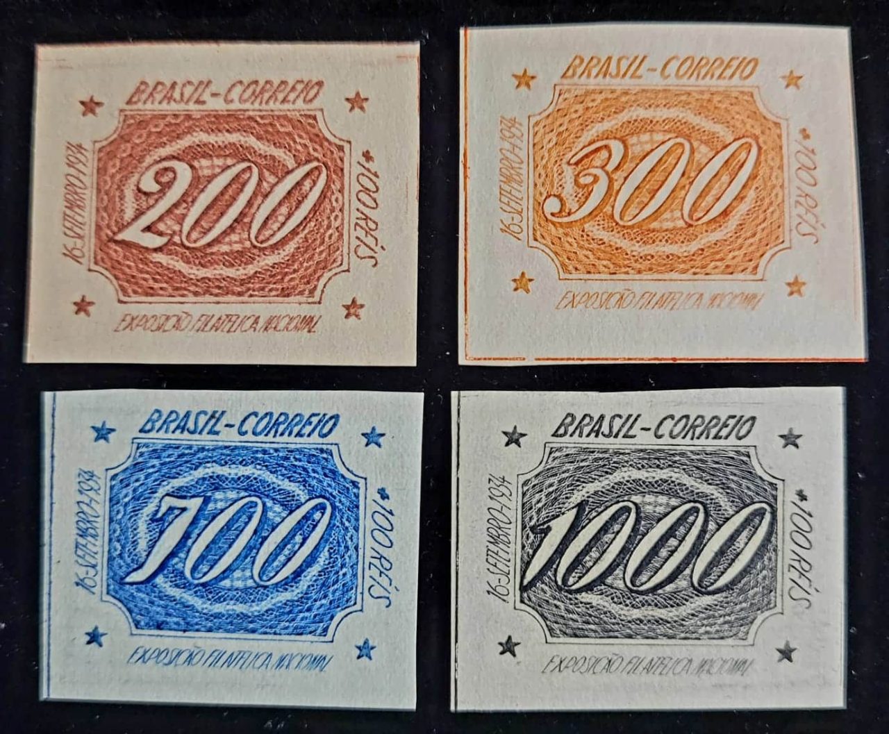 | Casa do Colecionador Comemorativos - RHM C0070 a C0073 (Novos) Série Completa - Exposição Filatélica Nacional Rio de Janeiro/RJ - 16/09/1934 (Selos do Brasil)