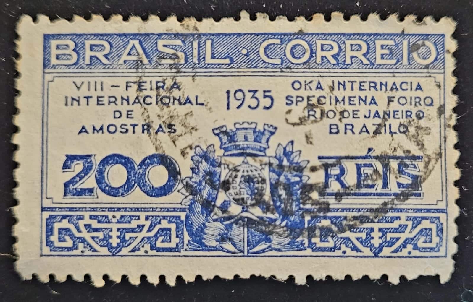Comemorativos - RHM C0099 (Usado) 200 Réis - 8ª Feira Internacional de Amostras Rio de Janeiro - 19/10/1935 (Selos do Brasil)