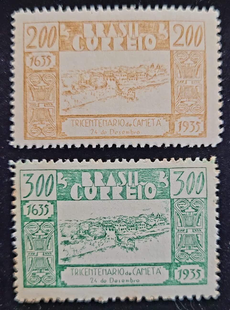 | Casa do Colecionador Comemorativos - RHM C0103 e C0104 (Novos) Série Completa - Tricentenário de Cametá/PA - 26/02/1936 (Selos do Brasil)