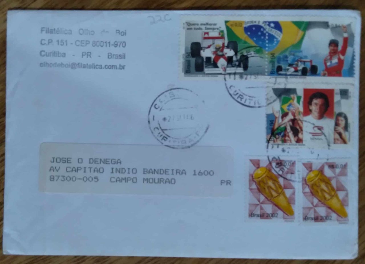 | Casa do Colecionador Envelope Circulado Brasil 2006 / selos Ayrton Senna e Atabaque