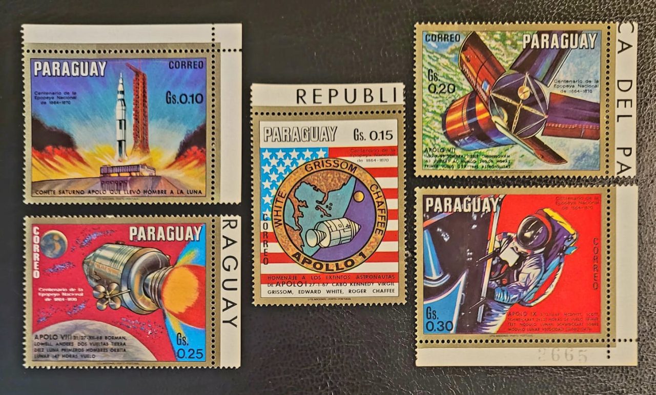 | Casa do Colecionador Paraguai - SW Nº 2084 a 2088 - Programa Apollo (Série Completa) Novo - 19/10/1970 - Selos