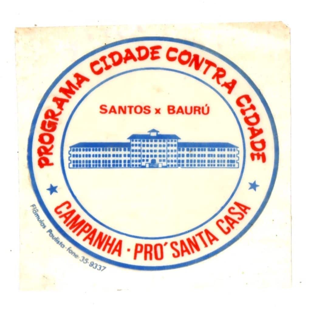 | Casa do Colecionador Plastico Adesivo Cidade Contra Cidade - Santos x Bauru - Silvio Santos - Anos 60