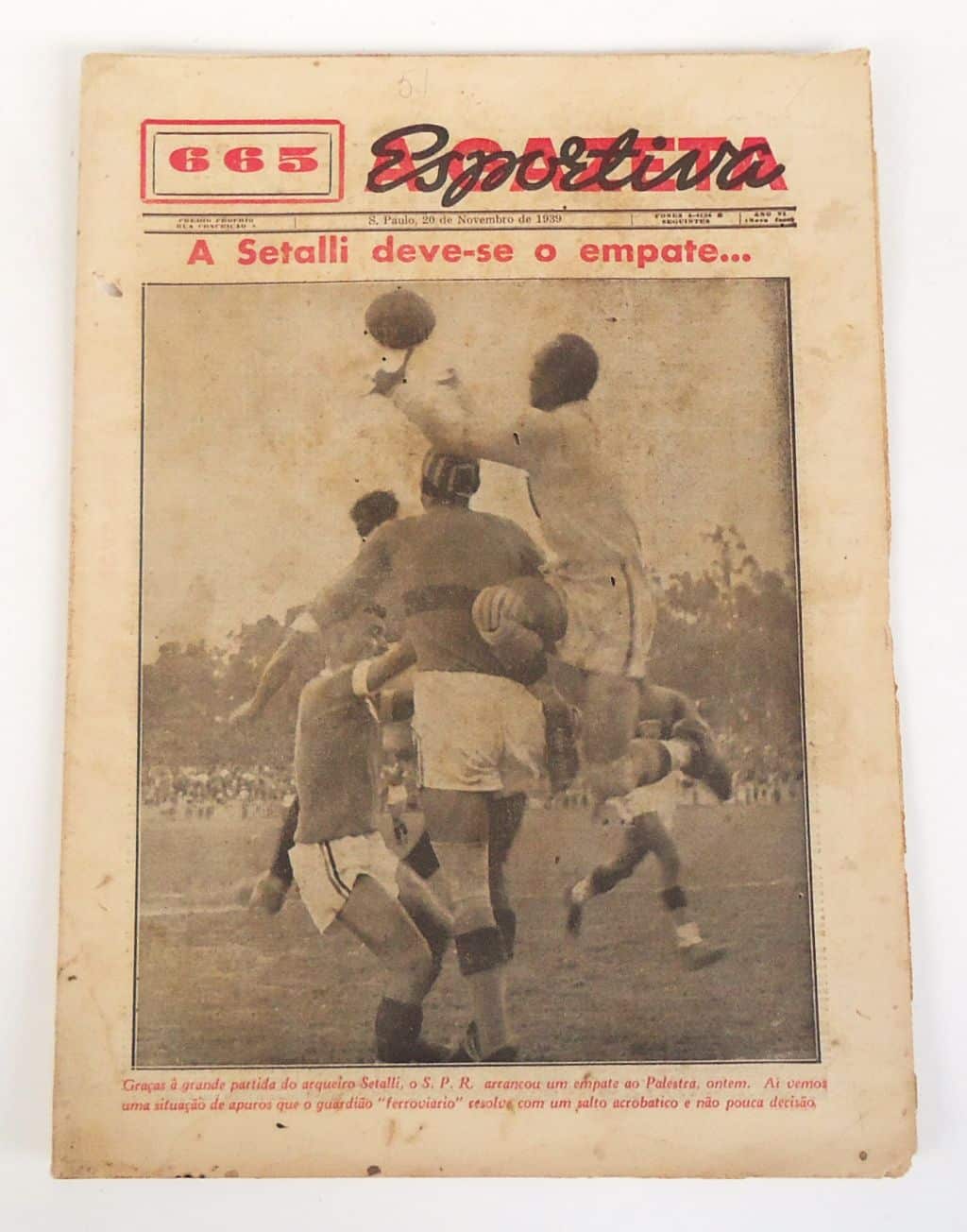 | Casa do Colecionador Revista A Gazeta Esportiva N° 665 - Novembro 1939