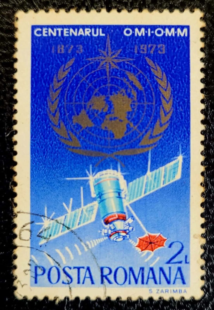 | Casa do Colecionador Romênia - SW Nº 3115 - 100º aniversário da Organização Meteorológica Mundial (Usado) 15/06/1973 - Selos