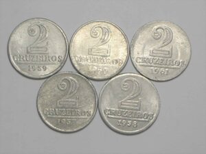 Todas as datas 2 Cruzeiros - 1957/1958/1959/1960/1961 (1957 é data escassa)