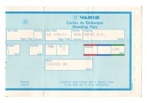 Cartão De Embarque - Varig - Destino Salvador - BA - Anos 90