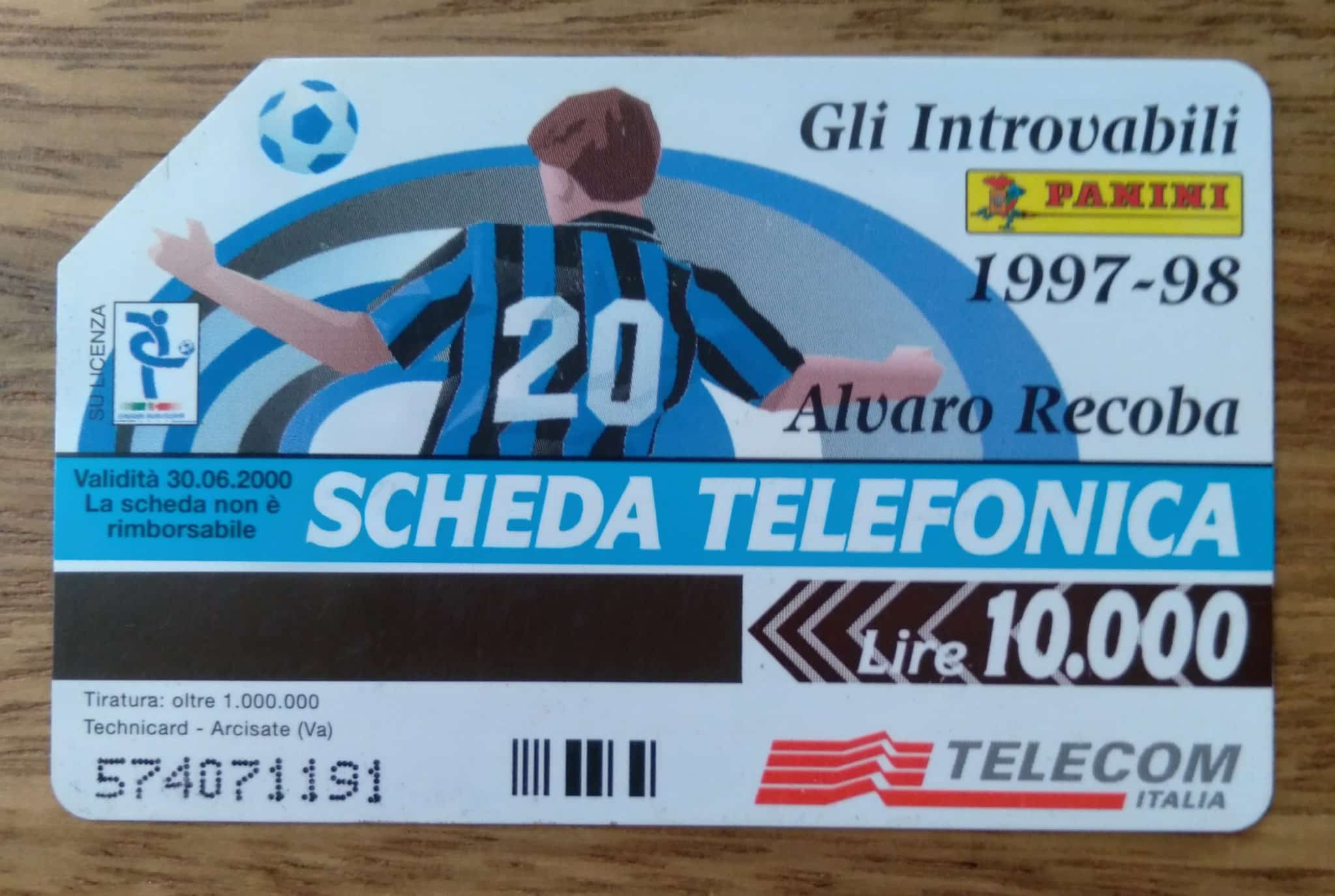 | Casa do Colecionador Cartão Itália Telecom / Gli Introvabili 1997-98 Inter Recoba