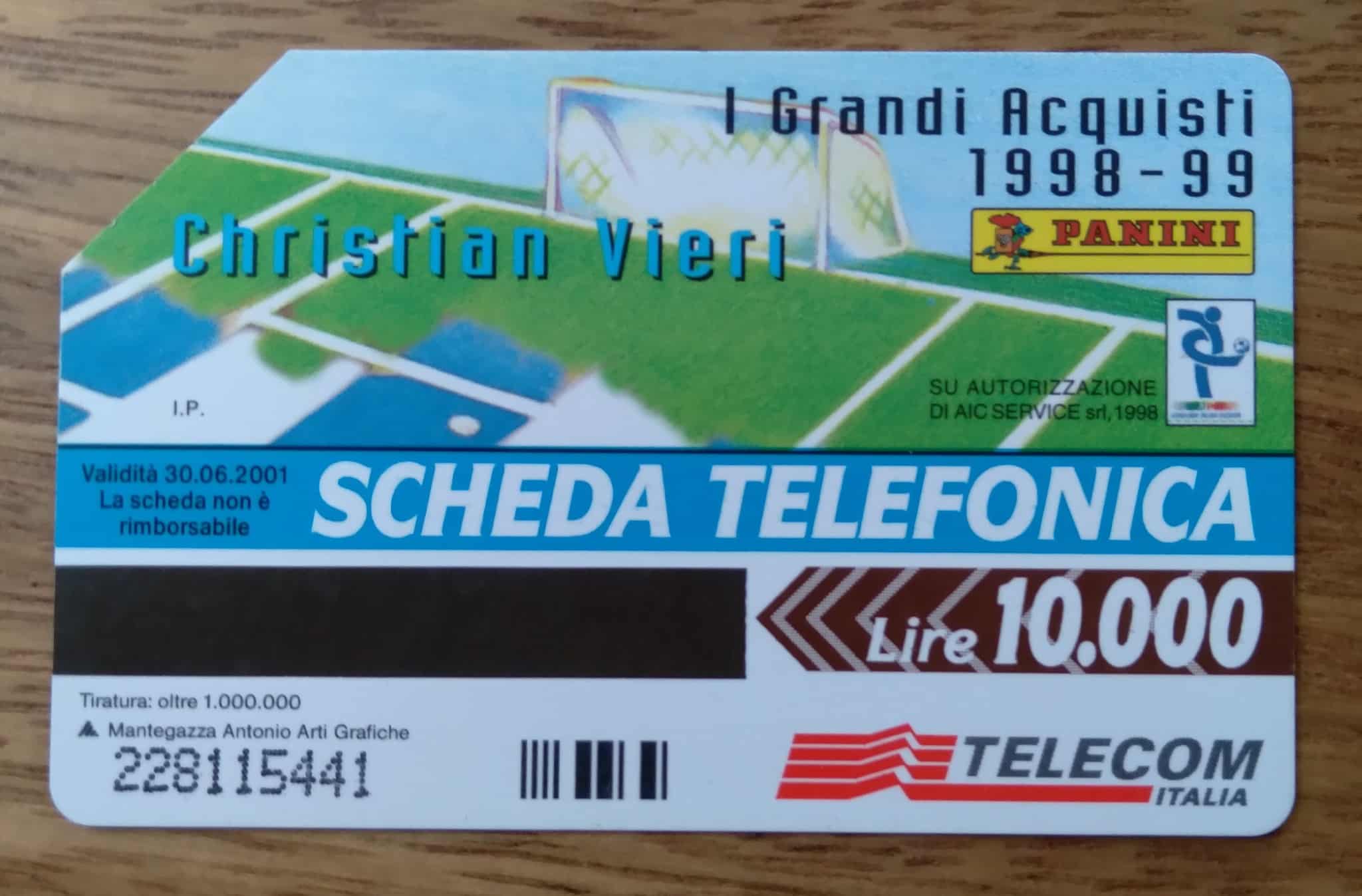 | Casa do Colecionador Cartão Itália Telecom / I Grandi Acquisti 1998-99 Vieri.