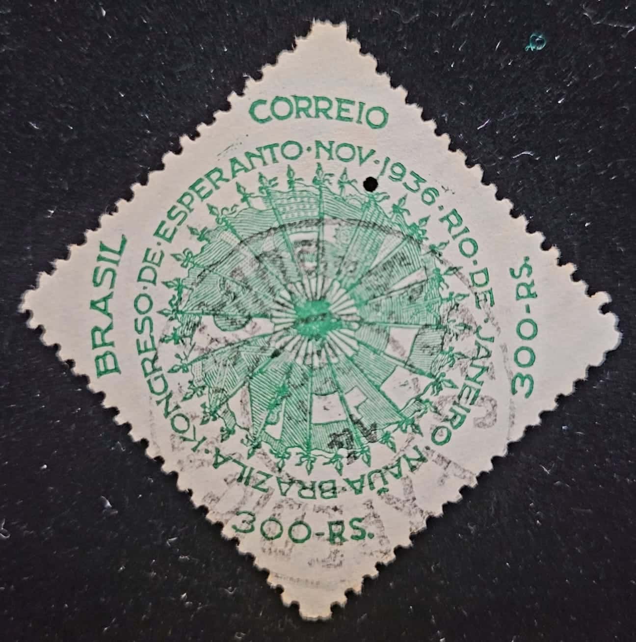 | Casa do Colecionador Comemorativos - RHM C0115 (Usado) 300 Réis - 9º Congresso Brasileiro de Esperanto Rio de Janeiro/RJ - 19/01/1937 (Selos do Brasil)