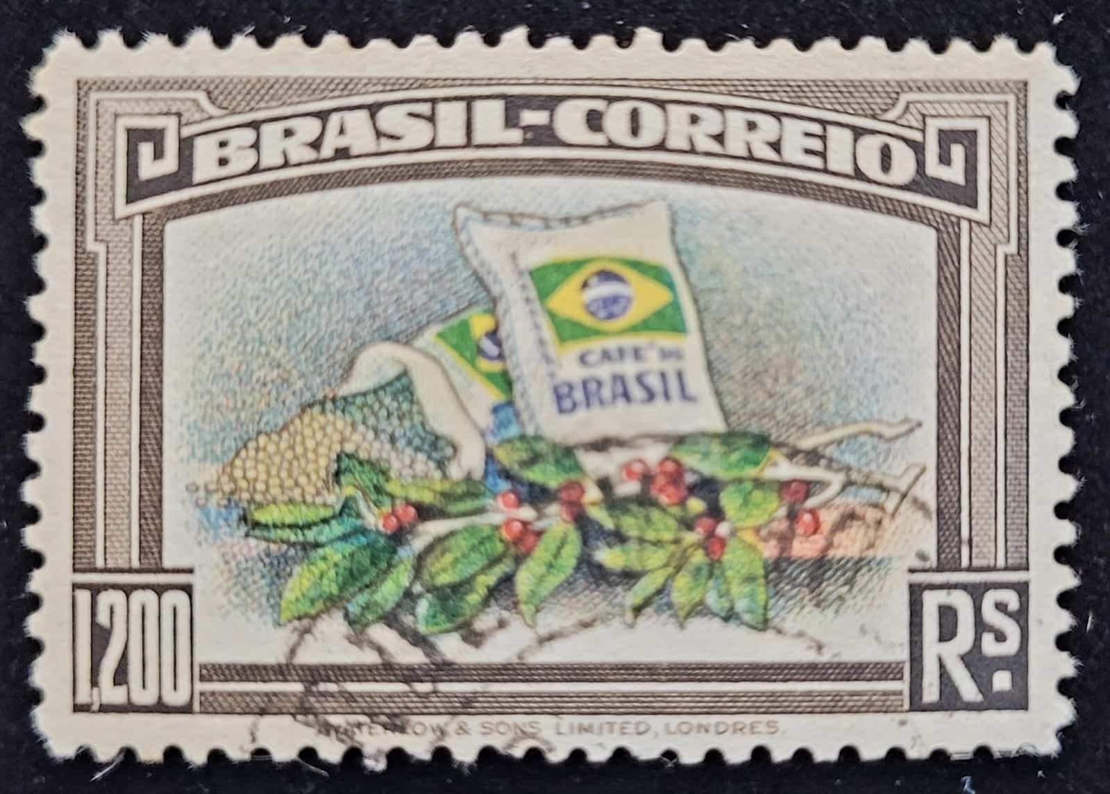 Comemorativos - RHM C0127 (Usado) 1.200 Réis - Propaganda do Café Brasileiro - 07/01/1938 (Selos do Brasil)