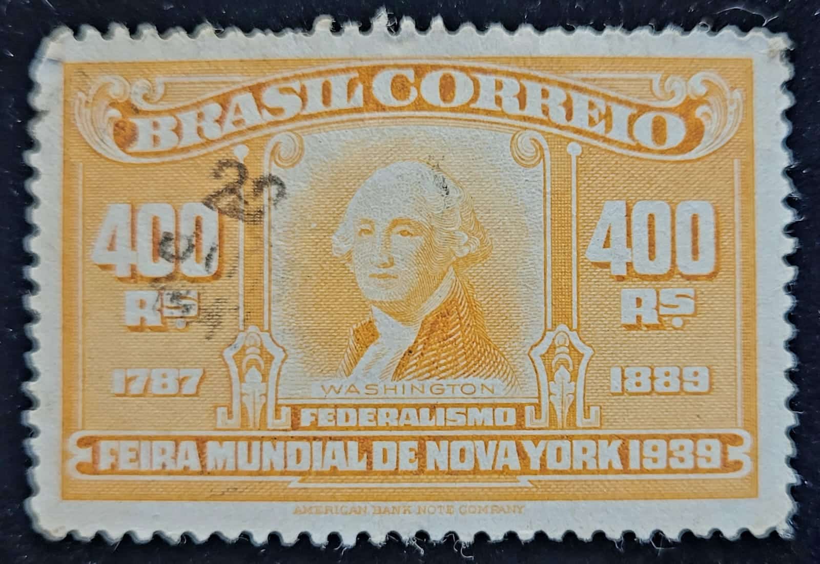 | Casa do Colecionador Comemorativos - RHM C0139 (Usado) 400 Réis - Feira Mundial de New York - 07/10/1939 (Selos do Brasil)