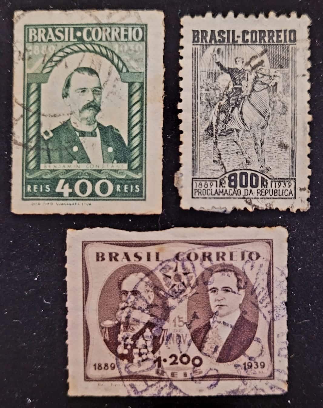 Comemorativos - RHM C0143 a C0145 (Usados) Série Completa - Cinquentenário da República - 15/11/1939 (Selos do Brasil)