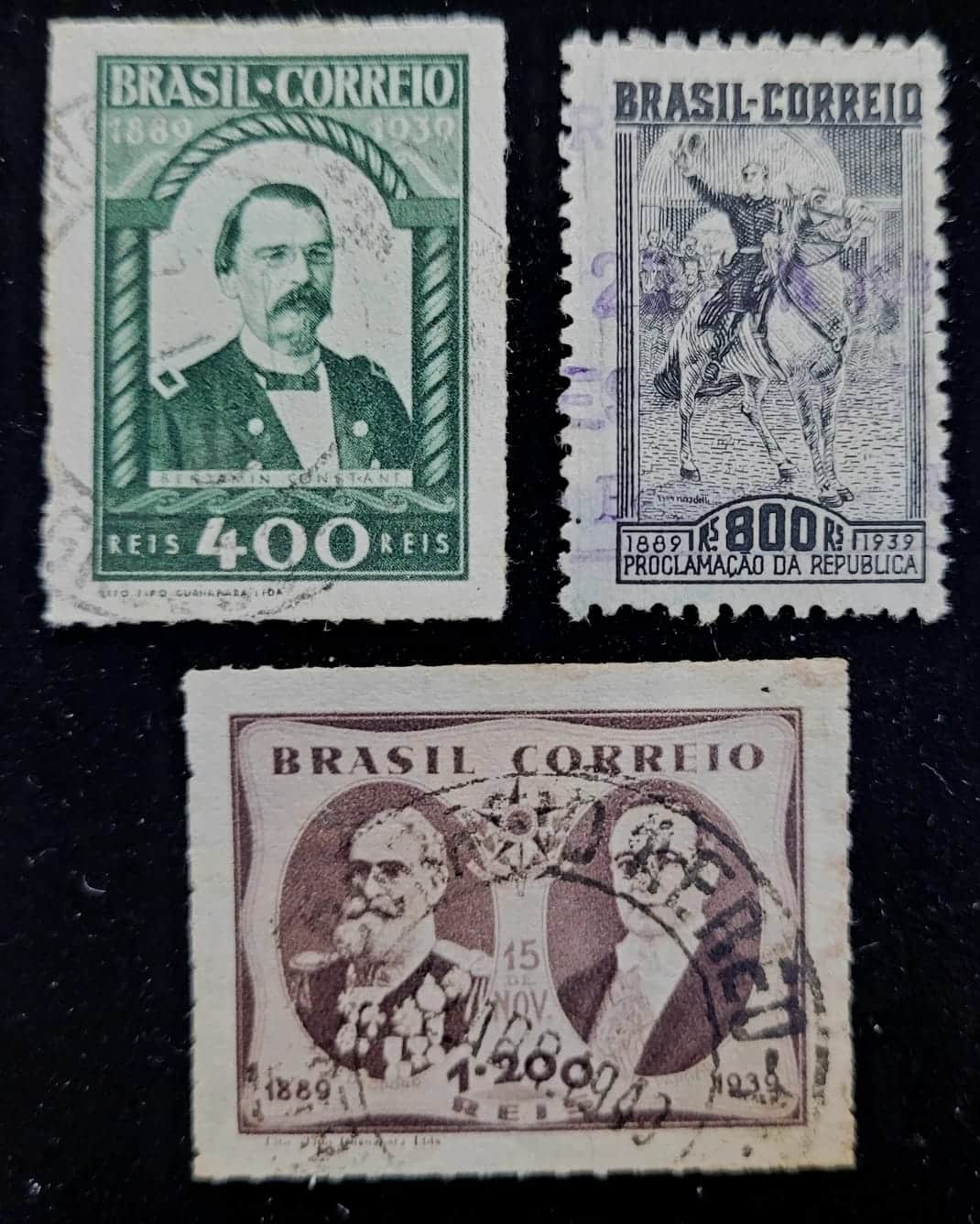 Comemorativos - RHM C0143 a C0145 (Usados) Série Completa - Cinquentenário da República - 15/11/1939 (Selos do Brasil)