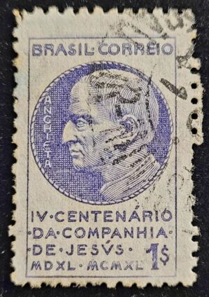 Comemorativos - RHM C0168 (Usado) 1.000 Réis - 4º Centenário da Companhia de Jesus - 01/08/1941 (Selos do Brasil)