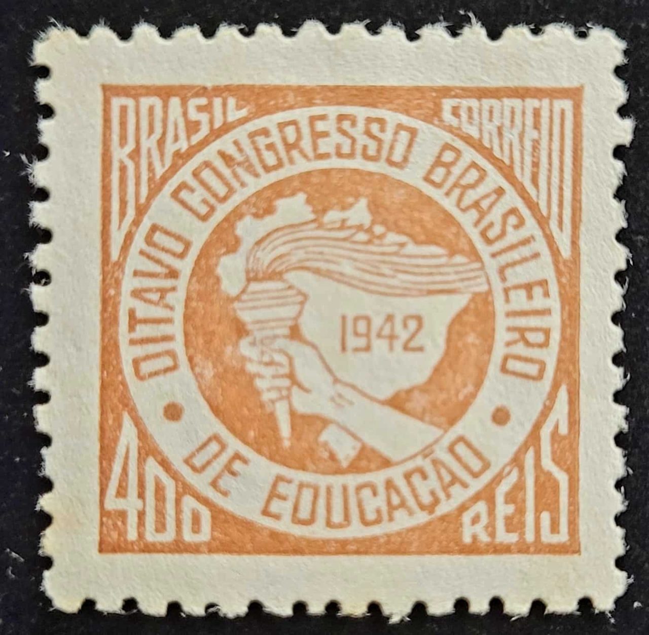 | Casa do Colecionador Comemorativos - RHM C0176 (Novo) 400 Réis - 8º Congresso Brasileiro de Educação - 05/07/1942 (Selos do Brasil)
