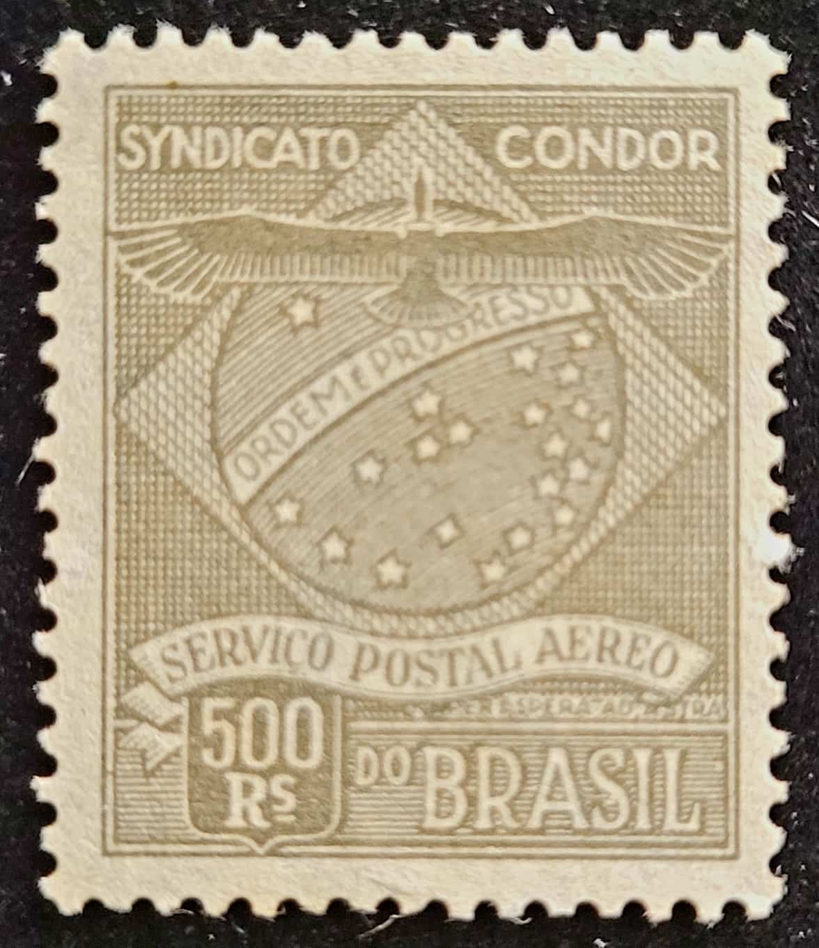 | Casa do Colecionador Condor - RHM K1 (Novo) 500 Réis - 08/11/1927 (Selos do Brasil)