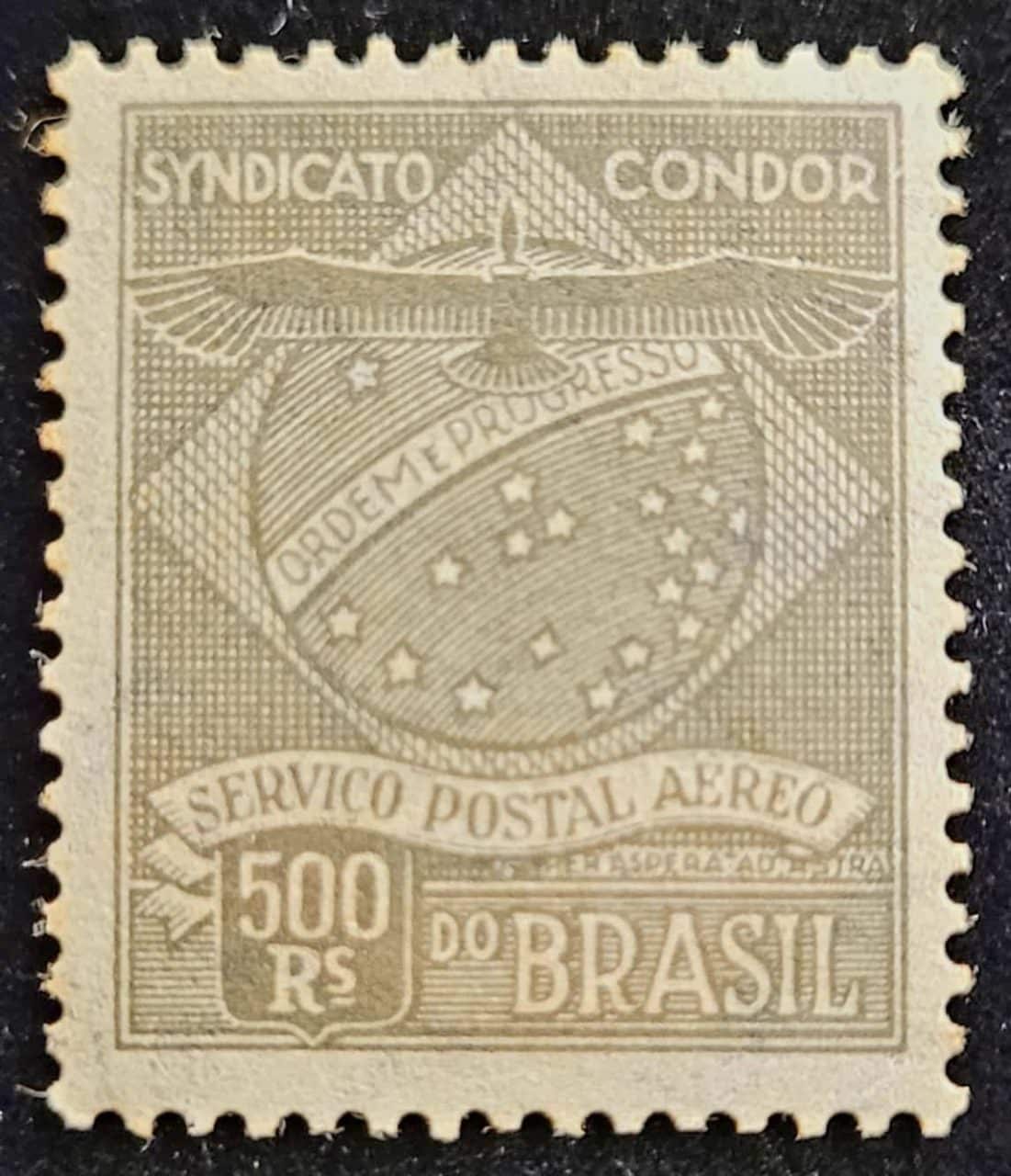 | Casa do Colecionador Condor - RHM K1 (Novo) 500 Réis - 08/11/1927 (Selos do Brasil)