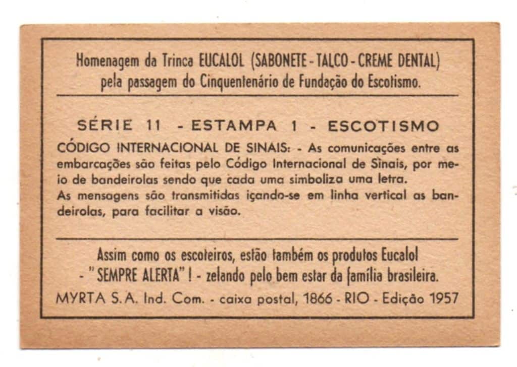 | Casa do Colecionador Estampas Eucalol Escotismo - Serie 11 - Estampa 1 - 1957