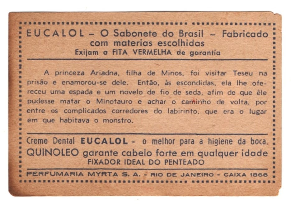 | Casa do Colecionador Estampas Eucalol Lendas da Antiguidade - Teseu - Serie Dupla 209 - Estampa 6