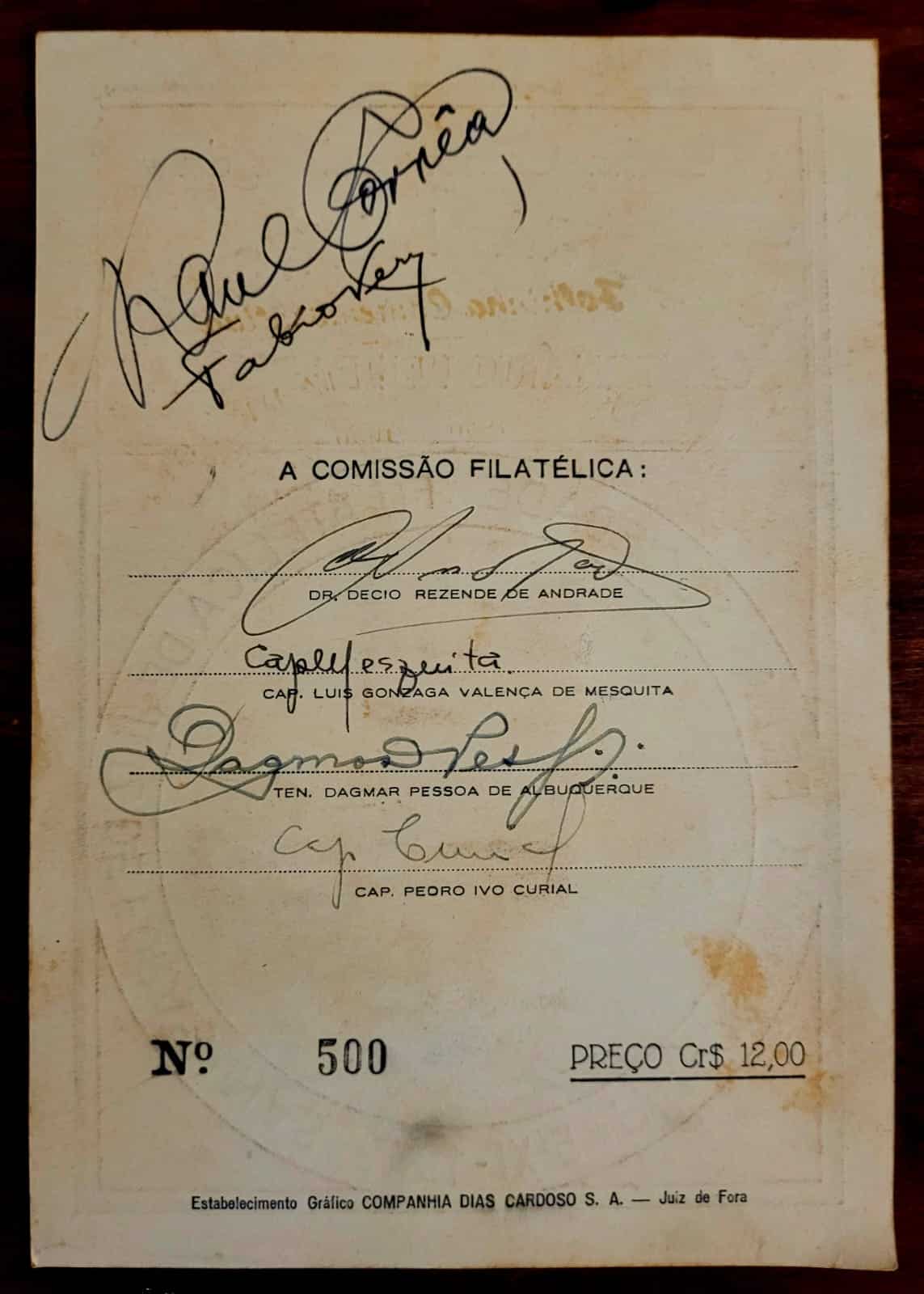 | Casa do Colecionador Folha Comemorativa da 1ª Mostra Filatélica - Centenário Rui Barbosa - 05/11/1949