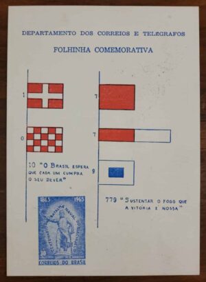 Folhinha Comemorativa - RHM F-O-19 - Centenário da Batalha Naval de Riachuelo - 11/06/1965