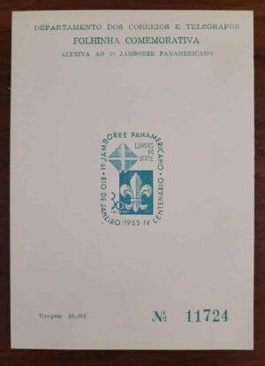 Folhinha Comemorativa - RHM F-O-21 - 1º Jamboree Panamericano Rio de Janeiro - Escotismo - 17/07/1965