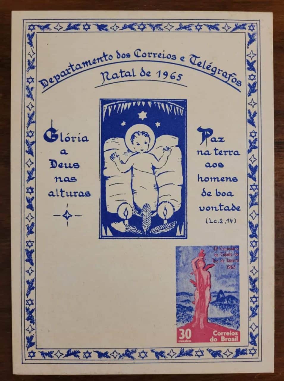 | Casa do Colecionador Folhinha Comemorativa - RHM F-O-24 - Natal 65 - 24/12/1965
