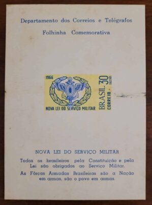 Folhinha Comemorativa - RHM F-O-29 - Nova Lei do Serviço Militar - 06/09/1966