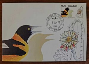 Máximo Postal - RHM MAX-3 - Selo C782 - Flora e Fauna - Jamacuru e Corrupião - 16/06/1973