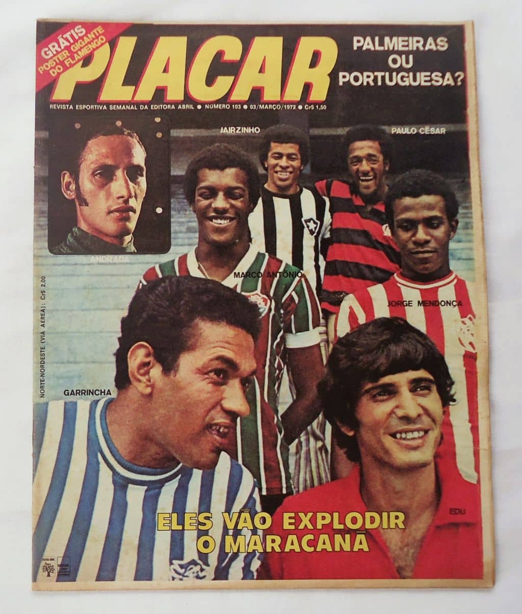 | Casa do Colecionador Revista Placar Nº 103 Tabela do Campeonato Paulista e Figurinhas - 1972