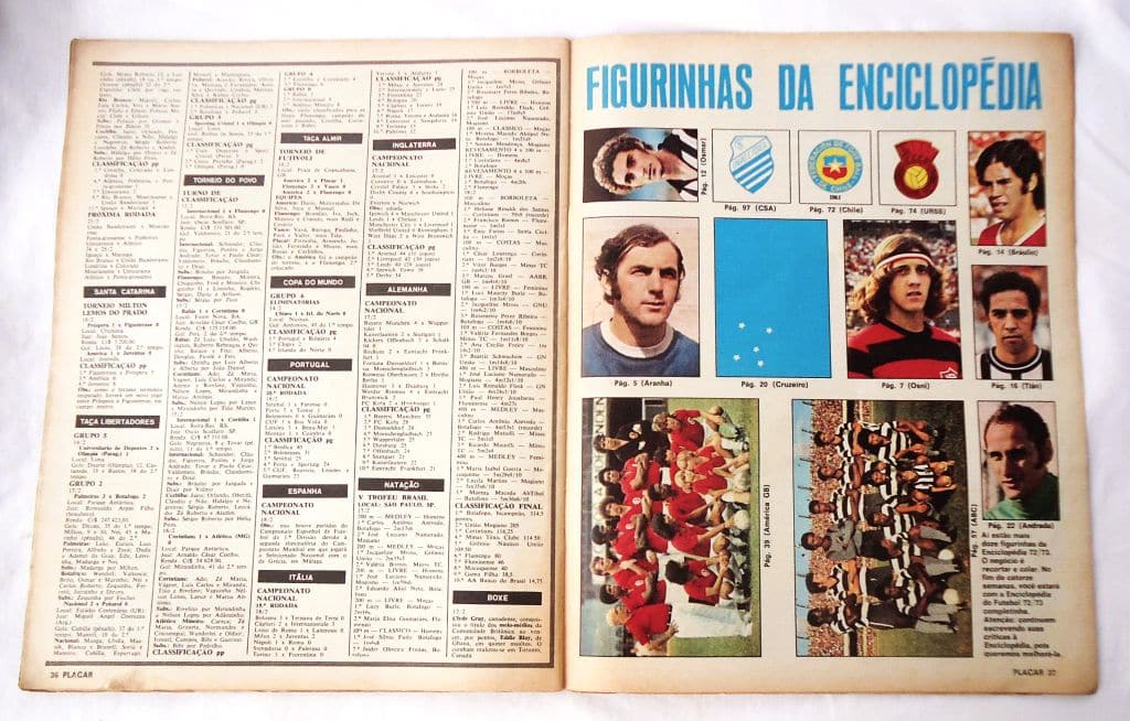 | Casa do Colecionador Revista Placar Nº 154 Sem o Poster - Com as Figurinhas - 1973
