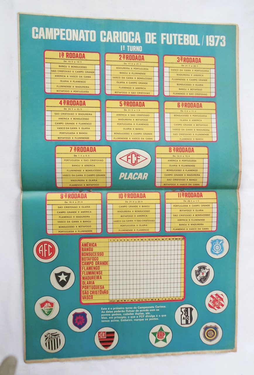 | Casa do Colecionador Revista Placar No 155 Tabela Do Campeonato Carioca 1973 2