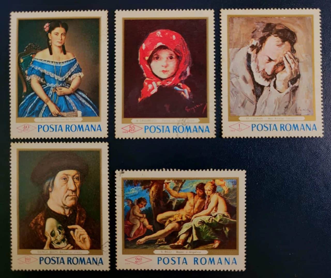 | Casa do Colecionador Romênia - SW Nº 2653 a 2657 - Pinturas na National Gallery em Bucareste (Usados) Série Incompleta - 28/03/1968 - Selos