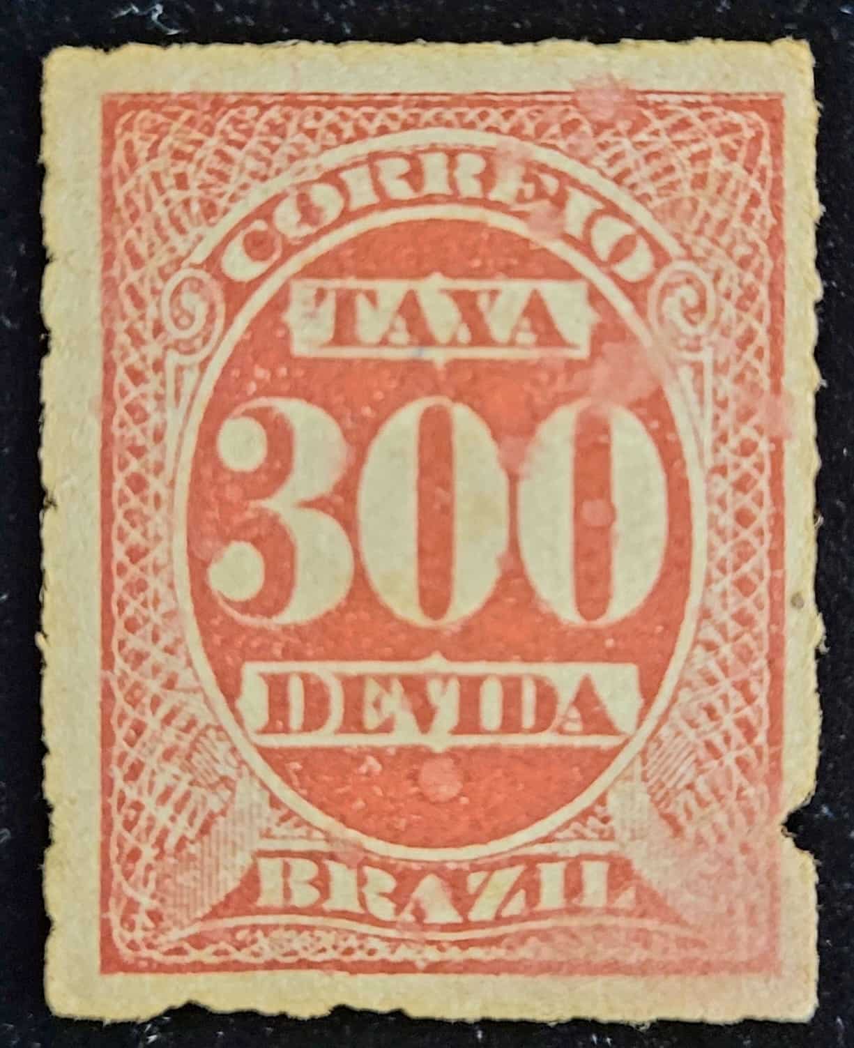 | Casa do Colecionador Taxa Devida - RHM X06 (Novo) 300 Réis - Tipo "Cifra ABN" - 01/01/1890 (Selos do Brasil)