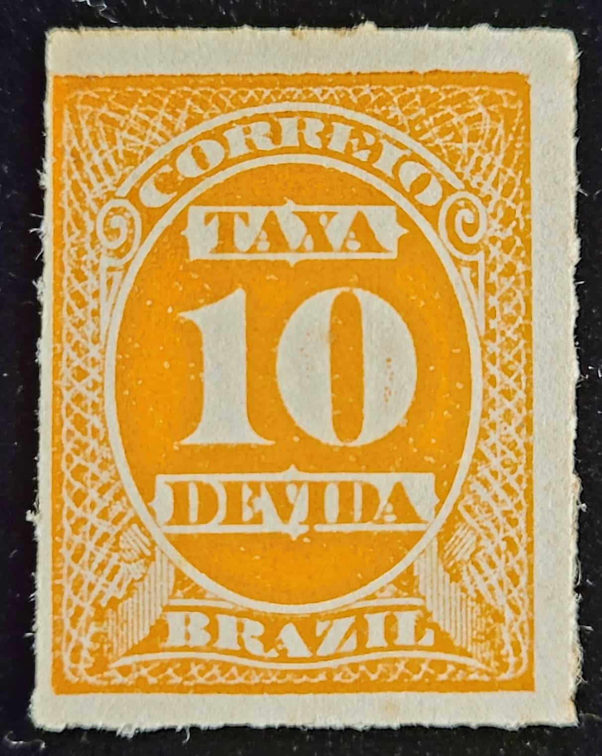| Casa do Colecionador Taxa Devida - RHM X10 (Novo) 10 Réis - Tipo "Cifra ABN" - 01/01/1890 (Selos do Brasil)