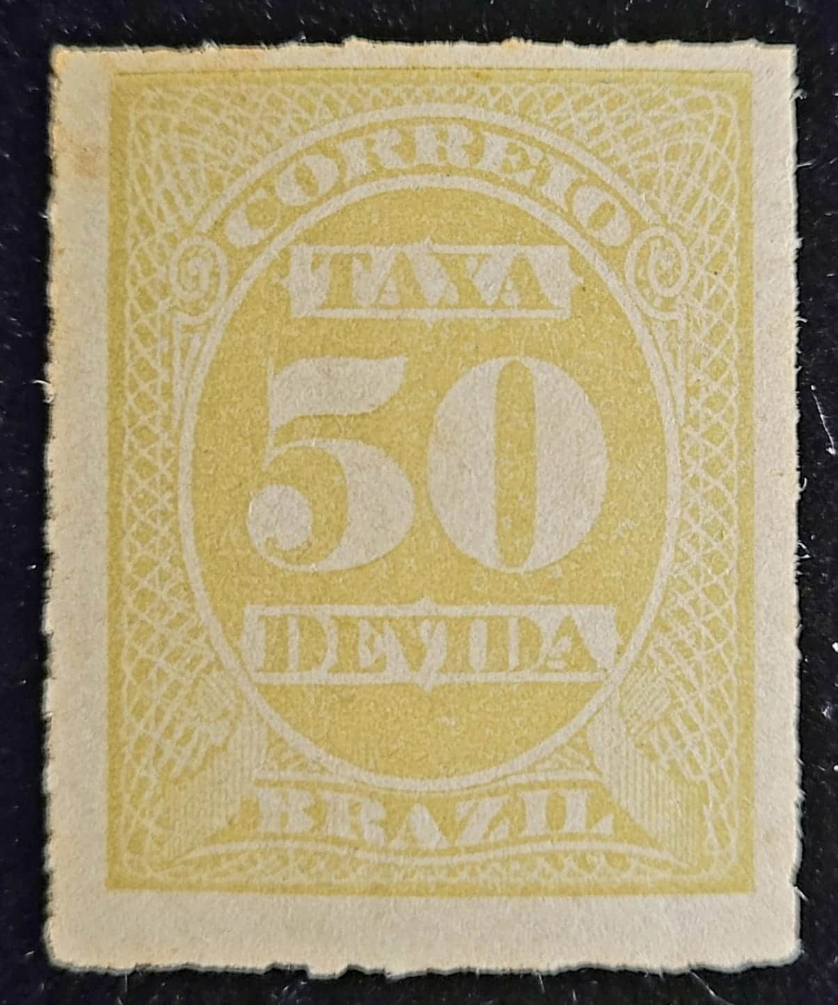 | Casa do Colecionador Taxa Devida - RHM X12 (Novo com Goma) 50 Réis - Tipo "Cifra ABN" - 01/01/1890 (Selos do Brasil)