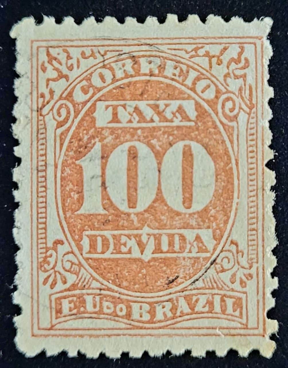 | Casa do Colecionador Taxa Devida - RHM X21 (Usado) 100 Réis - Novo Modelo Tipo "Cifra" Tipografados - 1893/1906 (Selos do Brasil)