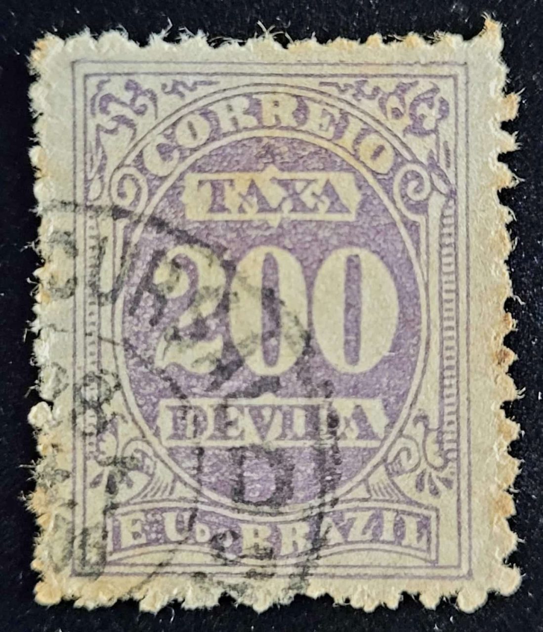 | Casa do Colecionador Taxa Devida - RHM X22a (Usado) 200 Réis - Novo Modelo Tipo "Cifra" Tipografados - 1893/1906 (Selos do Brasil)