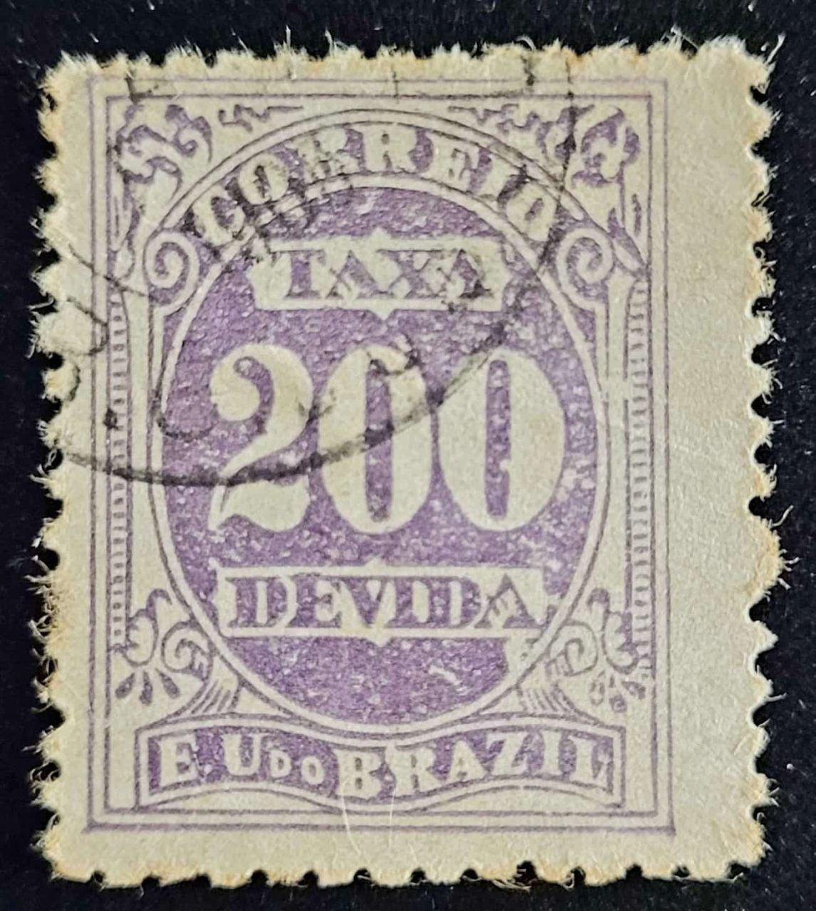 | Casa do Colecionador Taxa Devida - RHM X22a (Usado) 200 Réis - Novo Modelo Tipo "Cifra" Tipografados - 1893/1906 (Selos do Brasil)