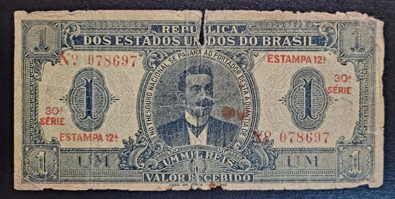 | Casa do Colecionador 1 (Um Mil Réis) - Cédula R079 - Regular (Ano 1921)