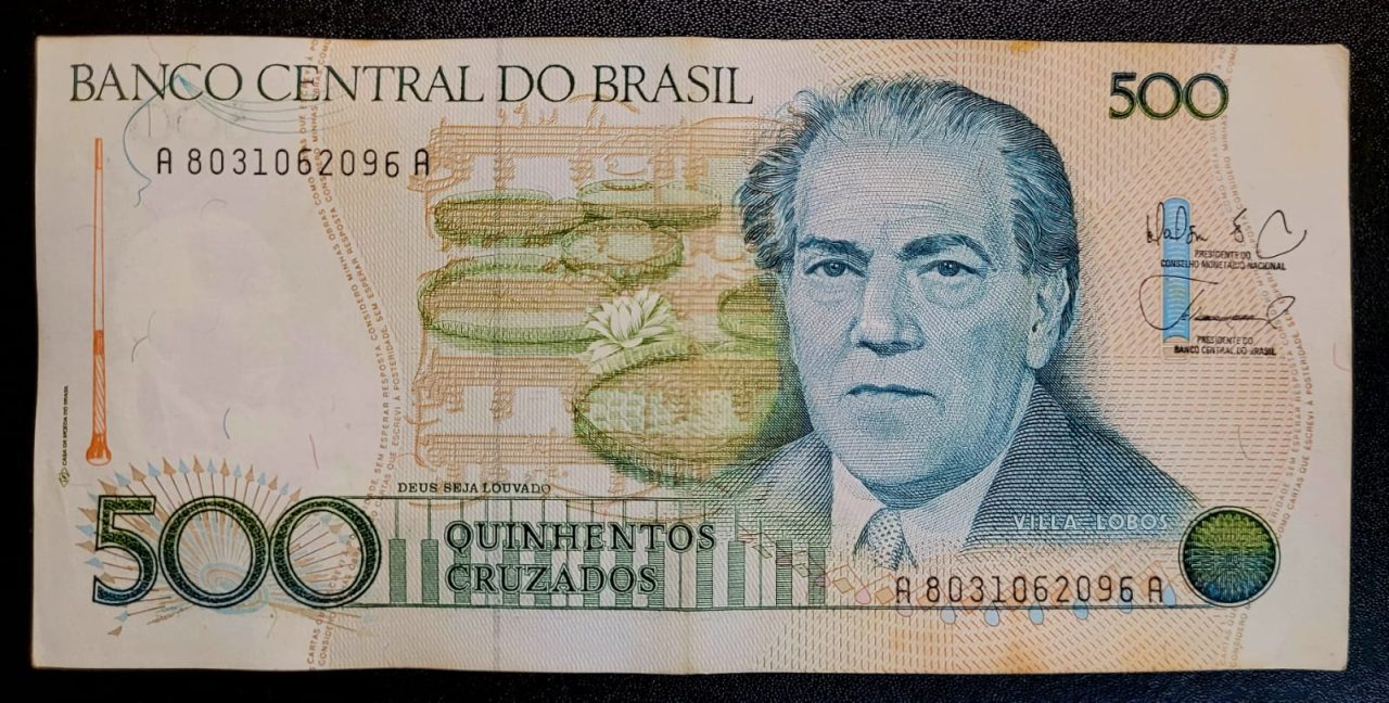 | Casa do Colecionador 500 (Quinhentos Cruzados) - Cédula C192 - MBC/SOB - Série 8031 (Ano 1988)