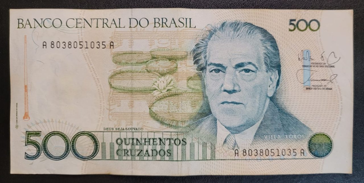 | Casa do Colecionador 500 (Quinhentos Cruzados) - Cédula C192 - MBC/SOB - Série 8038 (Ano 1988)