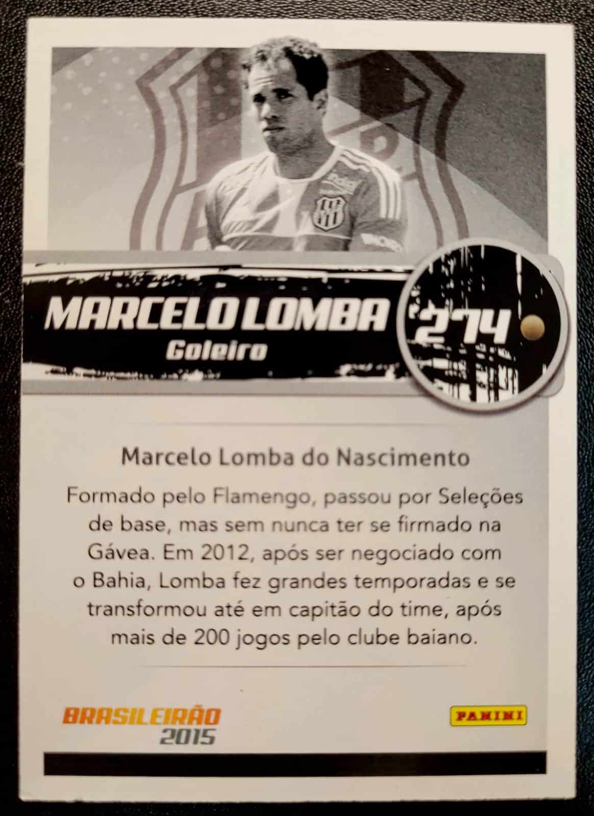 | Casa do Colecionador Card Brasileirão 2015 - Nº 274 - Marcelo Lomba - Associação Atlética Ponte Preta