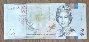 Cedula Bahamas 1 2 Dolar Rainha Flor De Estampa 2