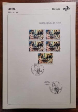 Edital Correios 1983 - Nº 23 - Selo RHM C1349 - Semana da Pátria - 01/09/1983