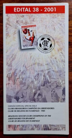 Edital Correios 2001 - Nº 38 - Selo RHM C2430 - Clubes Brasileiros Campeões da Libertadores - Flamengo 1981 - 23/11/2001